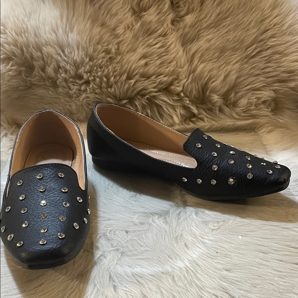 American Eagle Outfitters Black Studded Loafers